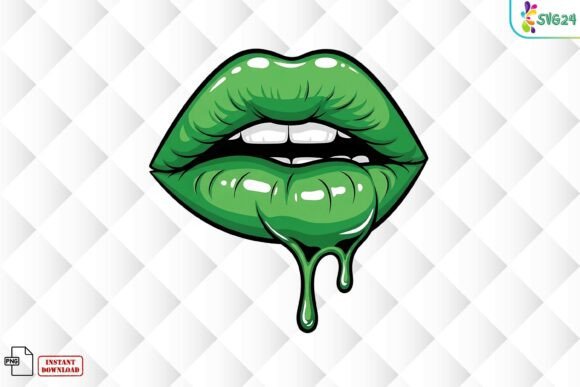 Download Green Dripping Lips PNG - Lips Collection