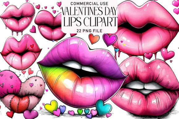 Download Valentines Day Lips Sublimation Clipart - Lips Collection