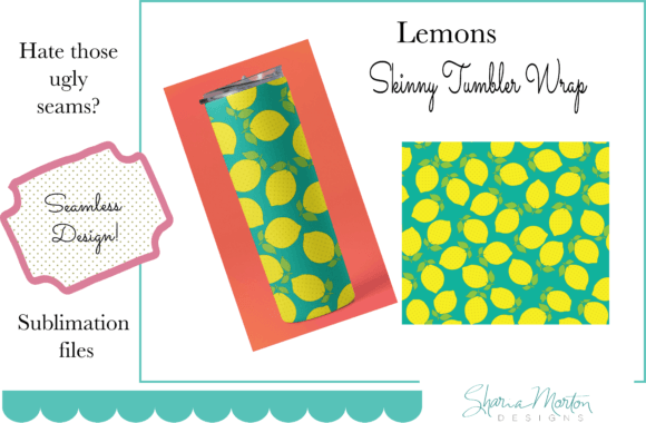 Download 20 Oz Tumbler Wrap Lemons Sublimation - Tumbler wrap Collection