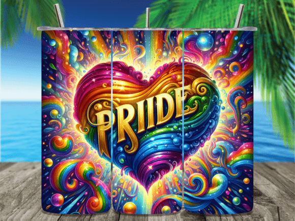 Download Vibrant Rainbow Heart Pride Tumbler Wrap - Tumbler wrap Collection