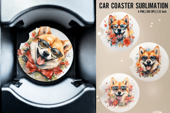 Download Shiba Car Coaster Sublimation Designs - Car coaster sublimation Collection