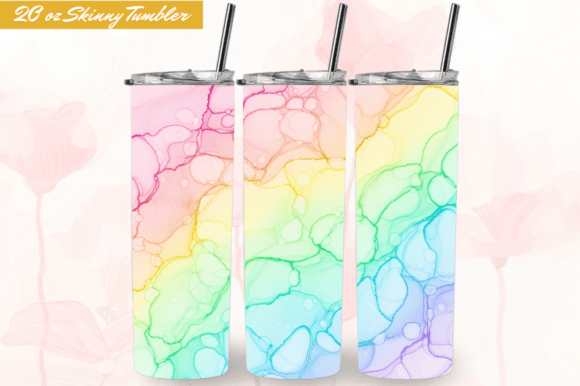 Download Rainbow Fluid Art 20oz Tumbler Wraps PNG - Tumbler wrap Collection
