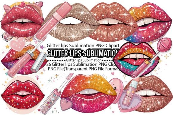 Download Glitter Lips Sublimation Bundle - Lips Collection