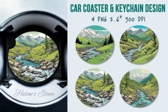 Download Mountain Car Coaster Sublimation Keyring - Car coaster sublimation Collection