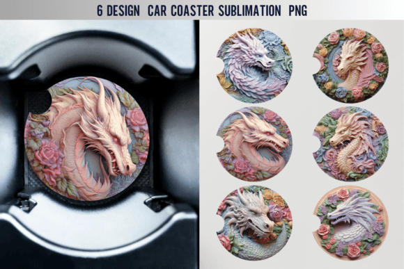 Download Dragon Car Coaster Sublimation Designs - Car coaster sublimation Collection