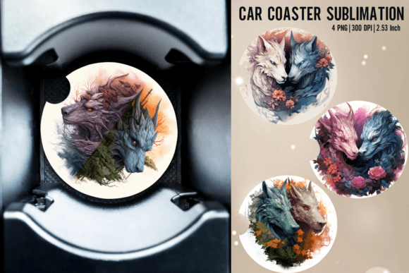 Download Dragon Car Coaster Sublimation Designs - Car coaster sublimation Collection