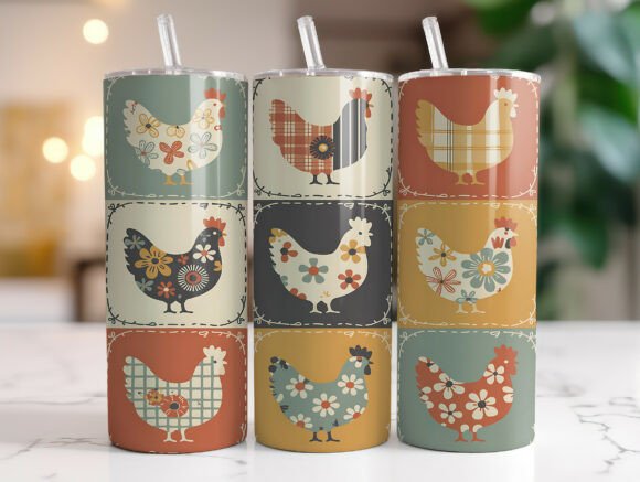 Download Farmhouse Chicken 20oz Tumbler Wrap PNG - Tumbler wrap Collection