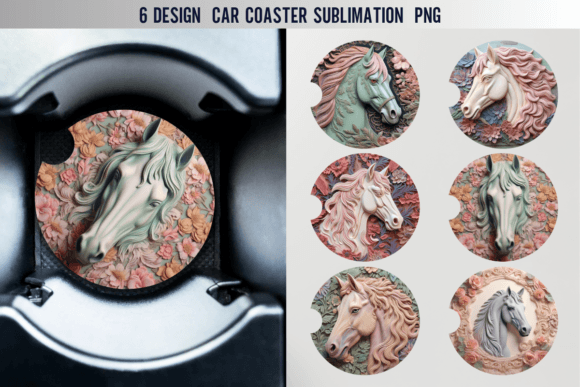 Download Horse Car Coaster Sublimation Designs - Car coaster sublimation Collection