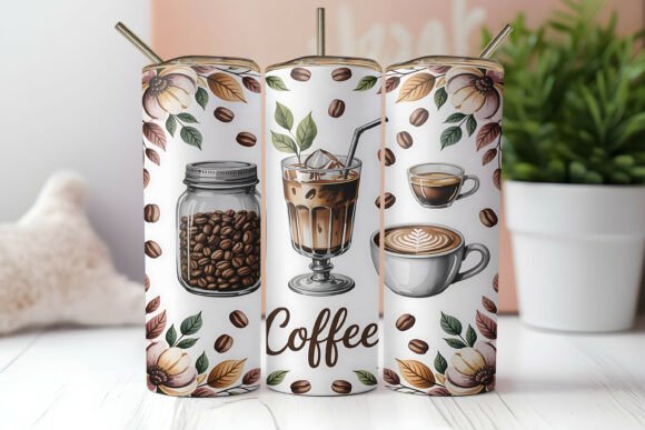 Download Floral Iced Coffee Tumbler Wrap - Tumbler wrap Collection