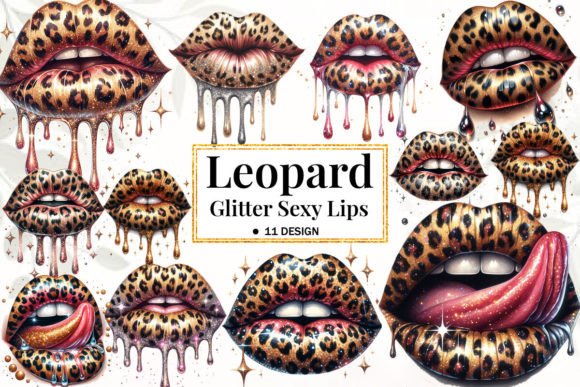 Download Leopard Glitter Sexy Lips Sublimation - Lips Collection