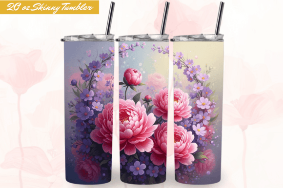 Download Watercolor Flowers 20OZ Tumbler Wrap PNG - Tumbler wrap Collection