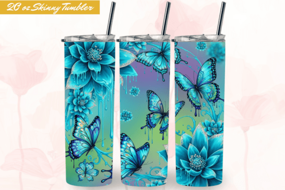 Download Teal Drips Sweet Pea Tumbler Wraps PNG - Tumbler wrap Collection