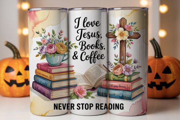 Download Jesus Books &amp; Coffee Tumbler Wrap - Tumbler wrap Collection