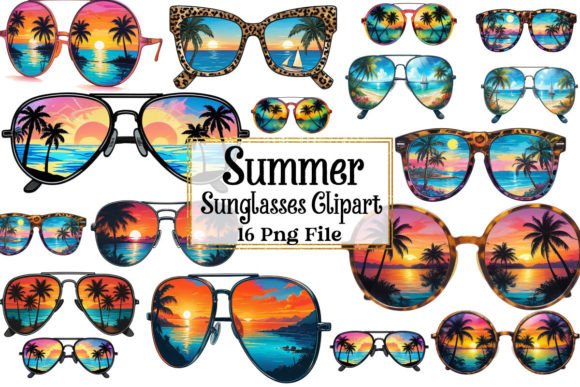 Download Summer Sunglasses with Beach Sublimation - Premium Bundle