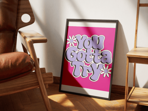 Download You Gotta Try Retro Print Template - Print template Collection
