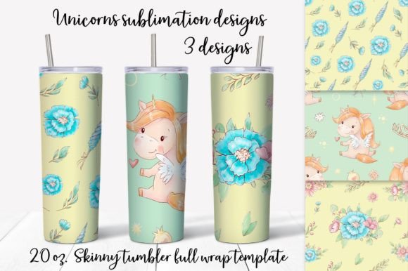 Download Unicorn Sublimation. Skinny Tumbler Wrap - Tumbler wrap Collection