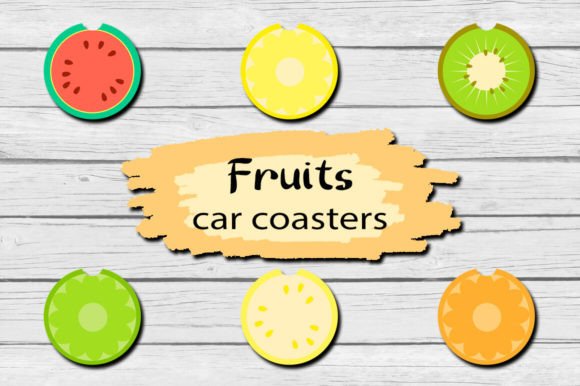 Download Fruits Car Coaster Sublimation Designs - Car coaster sublimation Collection