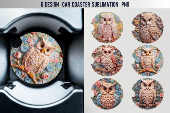 Download Owl Car Coaster Sublimation Designs - Car coaster sublimation Collection