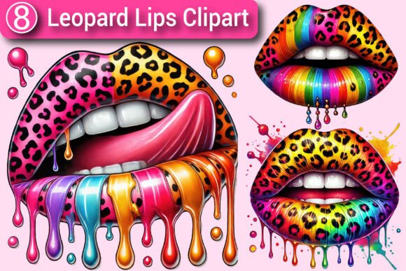 Download Leopard Lips Clipart Bundle PNG - Lips Collection