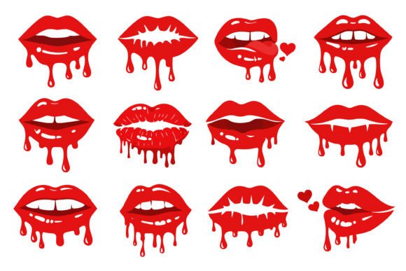 Download Sexy Dripping Lips SVG Bundle - Lips Collection