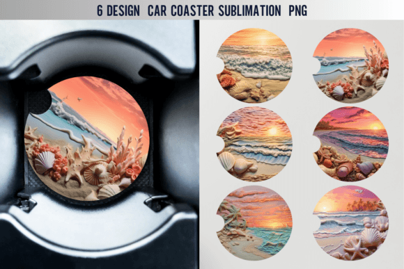 Download Beach Car Coaster Sublimation Designs - Car coaster sublimation Collection