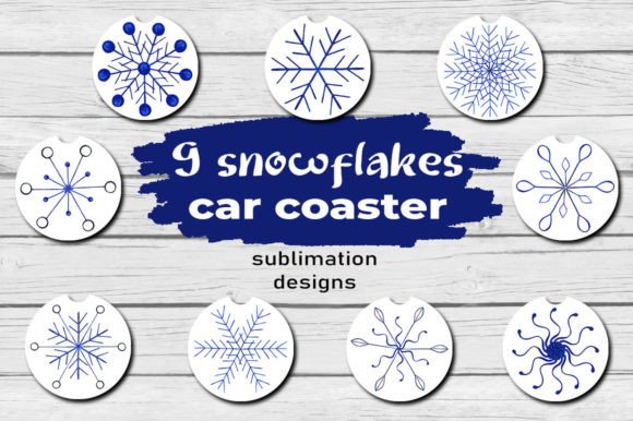 Download Snowflakes Car Coaster Sublimation - Car coaster sublimation Collection
