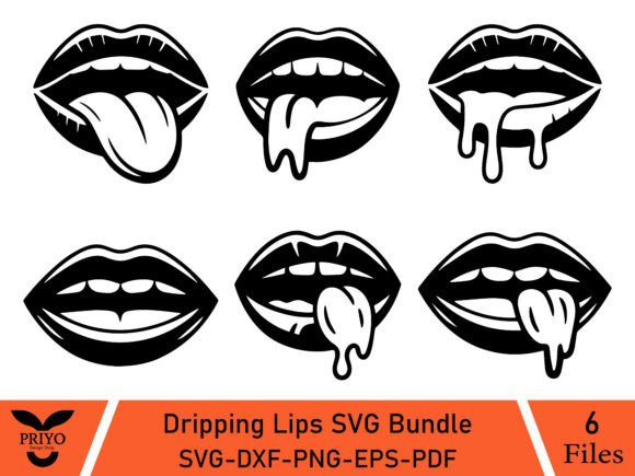 Download Dripping Lips SVG Bundle - Lips Collection