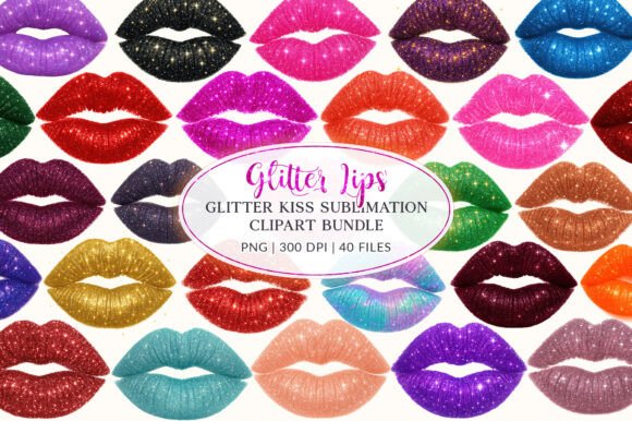 Download Glitter Lips Clipart Bundle, Sublimation - Lips Collection