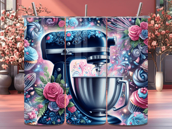 Download Floral Mixer Kitchen Baking Tumbler Wrap - Tumbler wrap Collection