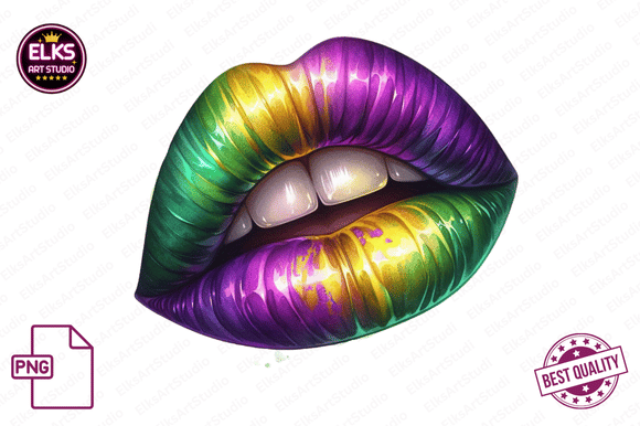Download Mardi Gras Dripping Lips PNG Sublimation - Lips Collection