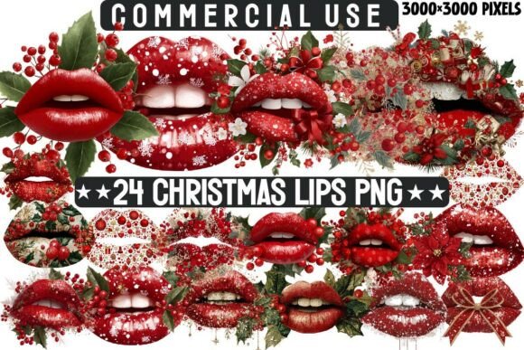 Download Christmas Lips Sublimation Bundle - Lips Collection