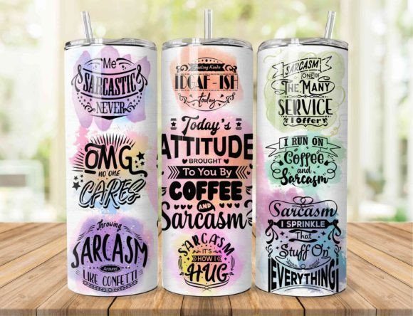 Download Sarcasm and Coffee Tumbler Wrap - Tumbler wrap Collection