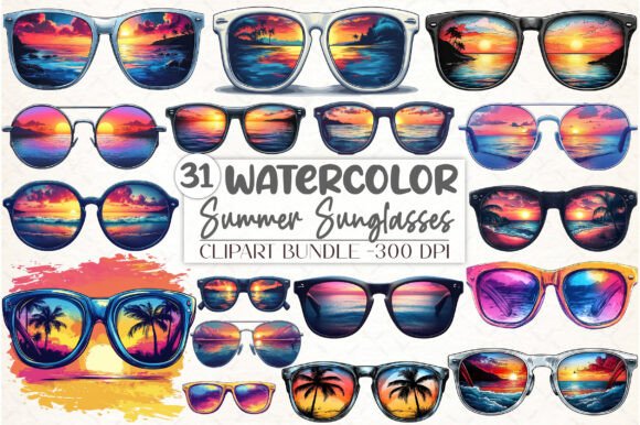 Download Summer Sunglasses with Beach Sublimation - Premium Resources