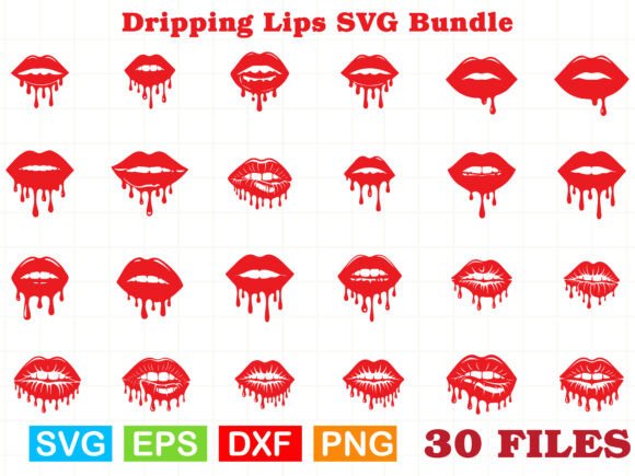 Download Dripping Lips SVG Bundle - Lips Collection